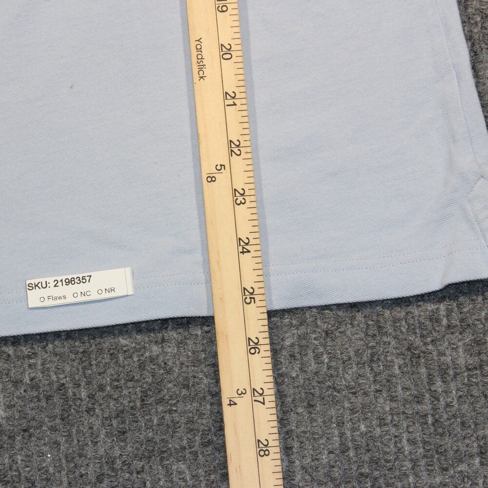 Barbour Polo Shirt Mens Medium Light Blue Gold Outdoor Preppy Logo 100% Cotton - Picture 6 of 6
